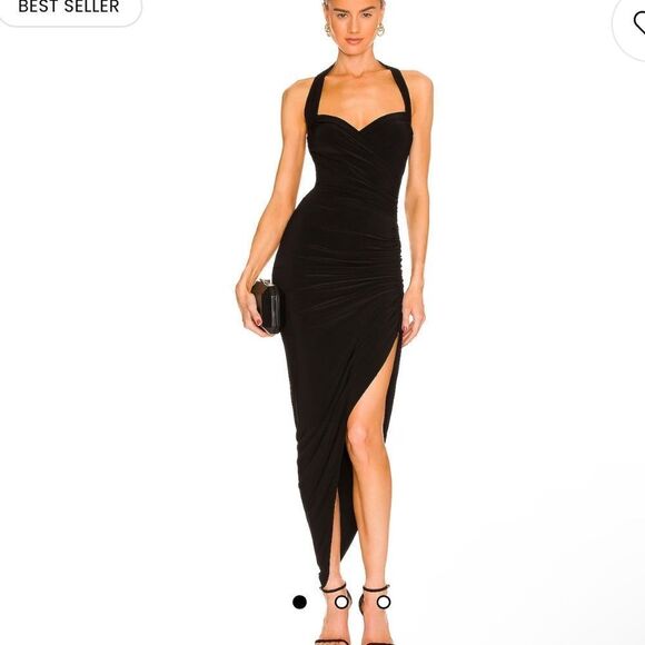 Norma Kamali Dresses & Skirts - Revolve Norma Kamali Cayla Side Drape Gown in Black NWT XS FLAWED